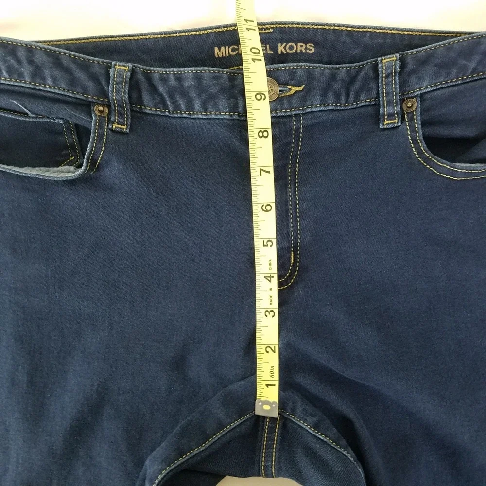 Michael‎ Kors Womens Izzy Skinny Jeans Dark Wash Blue Size 12 Denim